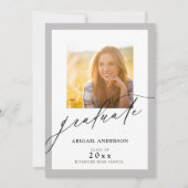 Moderne grijs legant script 2 foto-Afstuderen (Voorkant)