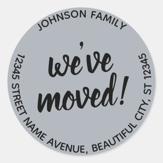 Moderne Grijs Manuscript hebben wij het Nieuwe Eti Ronde Sticker (Voorkant)