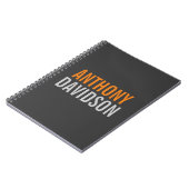 Moderne Grijs Oranje Tekst Minimalistisch Elegante Notitieboek (Linkerzijde)