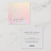 Moderne grijs| Roze kleurige kleuraanduiding Vierkante Visitekaartje (Voorkant / Achterkant)