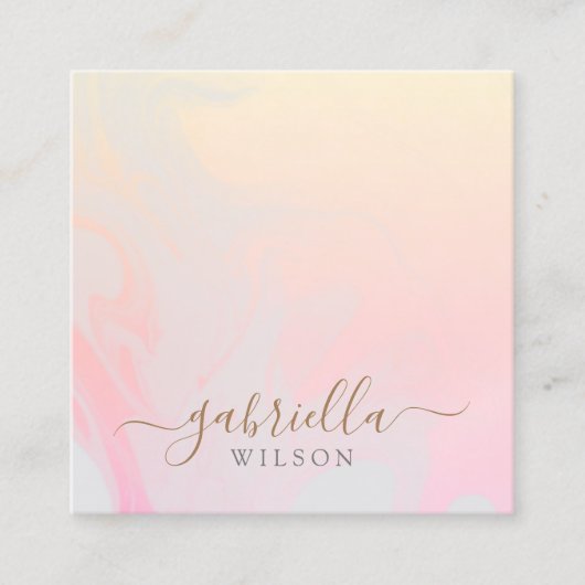 Moderne grijs| Roze kleurige kleuraanduiding Vierkante Visitekaartje (Voorkant)