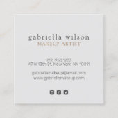 Moderne grijs| Roze kleurige kleuraanduiding Vierkante Visitekaartje (Achterkant)