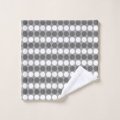 Moderne grijs wit gestippelde strepen bad handdoek (Wasdoekje)