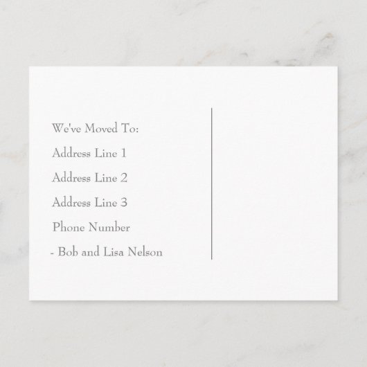Moderne grijs-witte Chevron Adreswijziging Aankondigingskaart (Achterkant)
