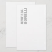 Moderne Grijs Witte Krachtige Minimalistische Prof Briefpapier (Voorkant / Achterkant)