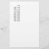 Moderne Grijs Witte Krachtige Minimalistische Prof Briefpapier (Voorkant)