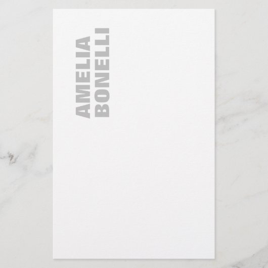 Moderne Grijs Witte Krachtige Minimalistische Prof Briefpapier (Voorkant)