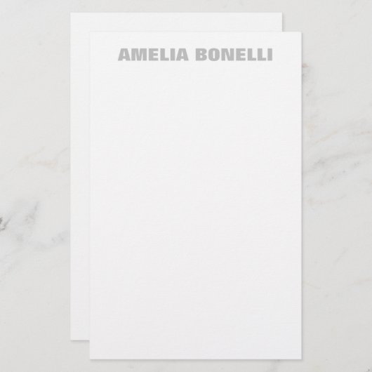 Moderne Grijs Witte Kühne Minimalistische Professi Briefpapier (Voorkant / Achterkant)