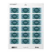 Moderne grijsgroene geometrische retouradres etiket (Full Sheet)