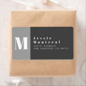 Moderne grijskleurblok Retouradres Etiket (Insitu)