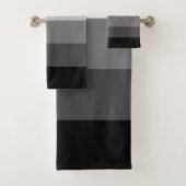 Moderne grijswaardengradiëntstreekpatroon bad handdoek (Insitu)