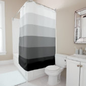 Moderne grijswaardengradiëntstreekpatroon douchegordijn (In situ)