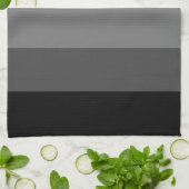 Moderne grijswaardengradiëntstreekpatroon theedoek (Gevouwen)