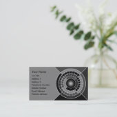 Moderne grijswaardenwielkunst visitekaartje (Staand voorkant)