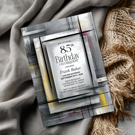 Moderne grijze 85ste verjaardagspartij kaart