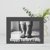 Moderne Grijze Aangepaste Foto | Happy Vaderdag Kaart (Staand voorkant)