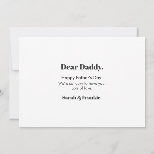 Moderne Grijze Aangepaste Foto | Happy Vaderdag Kaart (Achterkant)