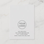 Moderne grijze aangepaste logo verticale afspraakk afsprakenkaartje (Achterkant)