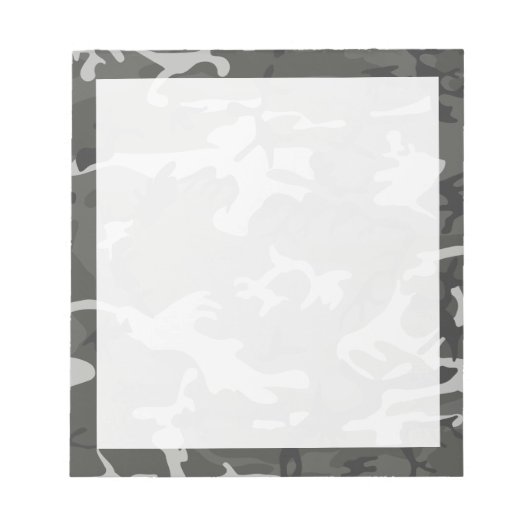 Moderne Grijze Abstracte Camo Camouflage Notitieblok (Voorkant)
