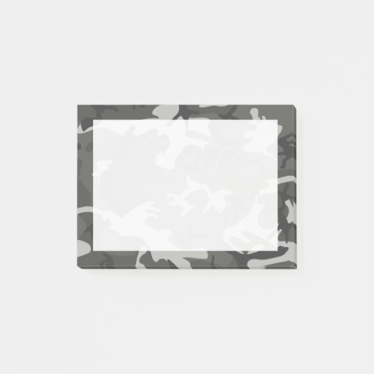 Moderne Grijze Abstracte Camo Camouflage Post-it® Notes (Voorkant)