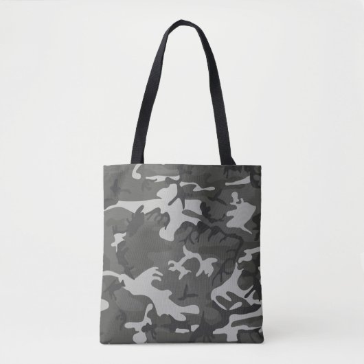Moderne Grijze Abstracte Camo Camouflage Tote Bag (Voorkant)