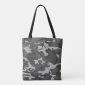 Moderne Grijze Abstracte Camo Camouflage Tote Bag (Achterkant)
