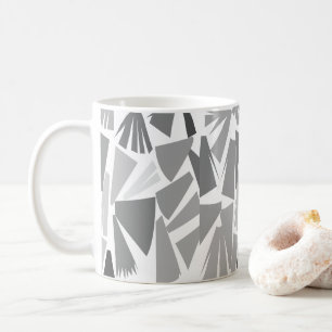 Moderne Grijze Abstracte Geometrische Patroon Koffiemok