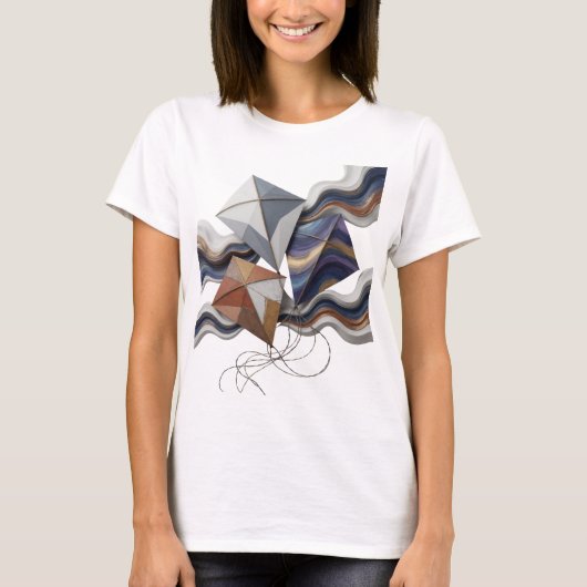 Moderne Grijze ABSTRACTE KUNST Statement Design T-shirt (Voorkant)