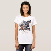 Moderne Grijze ABSTRACTE KUNST Statement Design T-shirt (Voorkant volledig)