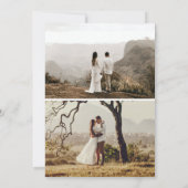 Moderne grijze arch botanisch script 2 Fotohuwelij Kaart (Achterkant)