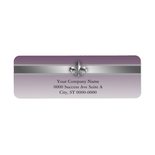 Moderne Grijze Aubergine Paarse Zilveren Fleur de  Etiket (Voorkant)