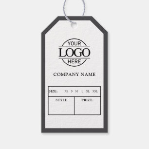 Moderne grijze bedrijf logo kleding prijslabel han cadeaulabel