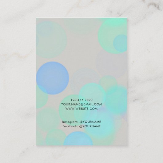 Moderne grijze blauwe belletjes oorbellen Kaart Visitekaartje (Achterkant)