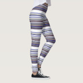 moderne grijze blauwe strepen leggings (Rechts)