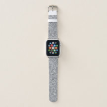 Moderne Grijze Bloemen Apple Watch Band