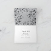 Moderne Grijze Bloemen Dank u Kaarten (Binnen)