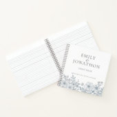 Moderne Grijze Bloemen Trouwen Gastboek Notitieboek (Binnen)