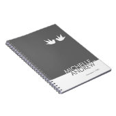 Moderne Grijze Bordorganisator Notitieboek (Rechterzijde)