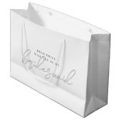 Moderne grijze bruidsmeisje-aanzoekcadeautas groot cadeauzakje (Voorkant Gekanteld)