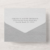 Moderne grijze bruiloft in één uitnodiging (Achterkant)