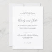 Moderne Grijze Calligrafie Minimalistische Trouwda Kaart (Voorkant)