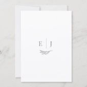 Moderne Grijze Calligrafie Minimalistische Trouwda Kaart (Achterkant)