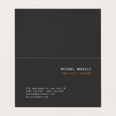 Moderne grijze chic professionele aangepaste naam  visitekaartje (Buitenkant ongevouwen)