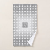 Moderne Grijze Cirkels Monogram Bad Handdoek (Handdoek)