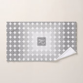 Moderne Grijze Cirkels Monogram Bad Handdoek (Handdoek)