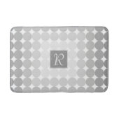 Moderne Grijze Cirkels Monogram Badmat (Voorkant)