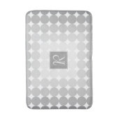 Moderne Grijze Cirkels Monogram Badmat (Voorkant Verticaal)