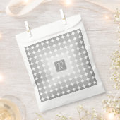 Moderne Grijze Cirkels Monogram Bedankzakje (Geknipt)