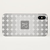 Moderne Grijze Cirkels Monogram Case-Mate iPhone Case (Achterkant (horizontaal))