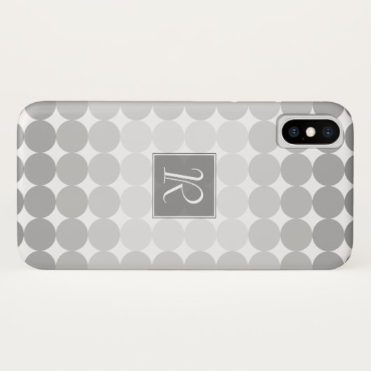 Moderne Grijze Cirkels Monogram Case-Mate iPhone Case (Achterkant (horizontaal))